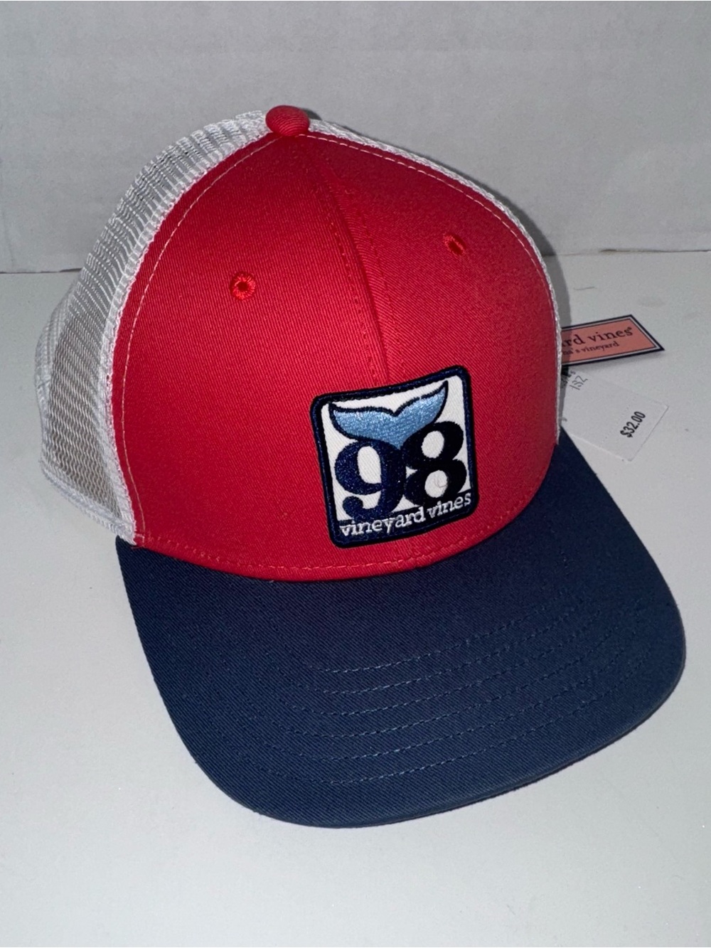 Vineyard Vines 98 Patch Trucker Hat - Red/White/Navy